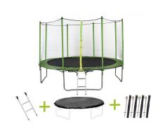 HABITAT ET JARDIN Trampolin Yoopi - Ø 3.65 m - con red + escalera + cubierta de protección