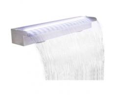 VIDAXL Fuente rectangular con LEDs para piscina, Acero inoxidable, 90 cm - VIDAXL