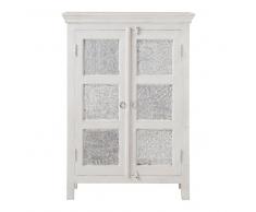 Armario de mango macizo blanco y plateado An. 84 cm Udaipur