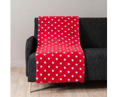 Manta suave con motivos de lunares rojos 150 x 230 cm CHALEUR