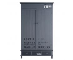 Guardarropa de madera gris An. 115 cm Cargo
