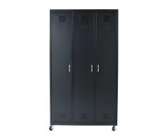 Guardarropa con ruedas de metal negro L 105 cm Loft