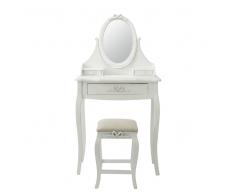 Tocador blanco y taburete Charlotte
