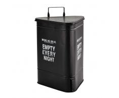 Cubo de basura de metal negro Al. 63 cm COVINGTON