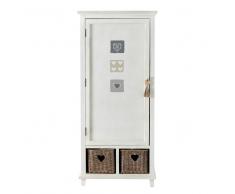 Guardarropa con 1 puerta corazón de madera blanco L. 80 cm Gabrielle