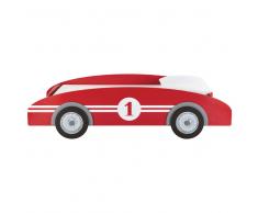 Cama-coche infantil 90 × 190 cm de madera roja Circuit