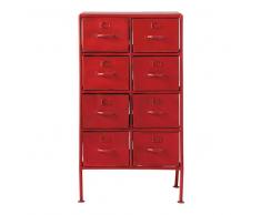 Cajonera industrial de metal rojo An. 52 cm Cranberry