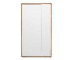 Guardarropa de roble macizo blanco An. 110 cm Austral