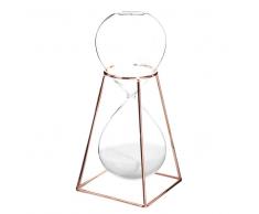 Reloj de arena de cristal con soporte de metal H.26 cm COPPER