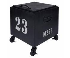 Mesa auxiliar con ruedas de metal negro SWANN