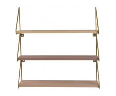 Estante de pared rosa y dorado