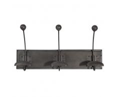 Colgador con 3 ganchos industrial de metal negro EDISON