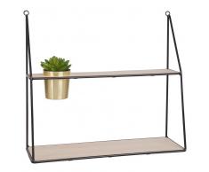 Repisa de pared con planta suculenta artificial