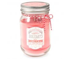 Vela perfumada amapola en tarro de cristal coral JOYFUL