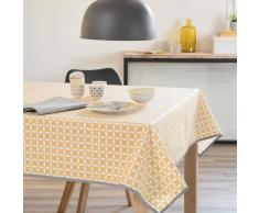 Mantel engomado de algodón amarillo 140 x 140 cm MALVEIRA