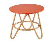 Mesa baja redonda de mimbre coral Ø 46 cm Aloha