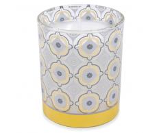 Vela perfumada flor de algodón de cristal Al. 8 cm YELLOW COTTON
