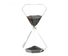Reloj de arena de cristal negro Al. 16 cm