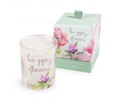Vela perfumada aroma guisante de olor en vaso H 11 cm HAPPY