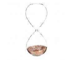 Reloj de arena de purpurina de cristal H 25 cm COPPER