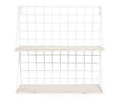 Organizador de pared de imitación a madera y metal blanco CLINT