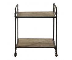 Carrito de metal y madera con ruedas An. 64 cm