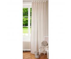 Cortina doble cara con presillas de lino crudo y blanco 105 x 300 cm