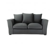 Sofá convertible de 2/3 plazas de algodón gris pizarra Balthazar