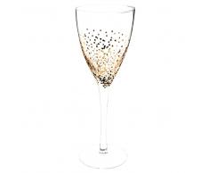 Copa de vino con efecto mosaico dorado