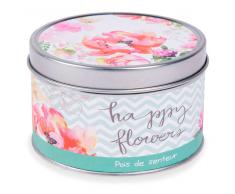 Vela perfumada aroma guisante de olor en tarro de metal D 8 cm
