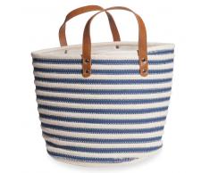 Cesta de la ropa de algodón a rayas H.27 cm ESCALE
