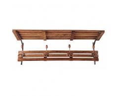 Colgador con 4 ganchos de madera de palo y metal L.88 cm ARLINGTON