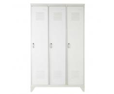 Guardarropa industrial de metal blanco An. 115 cm Loft