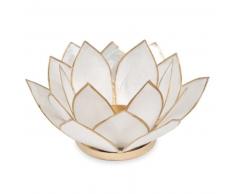Candelabro nacarado de metal blanco LOTUS