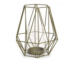 Candelabro de cristal y metal verde GREEN
