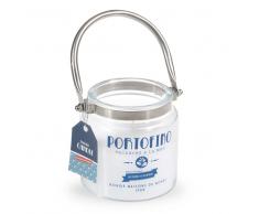Vela-farol perfumada en vaso blanca Al. 10 cm CAPRI