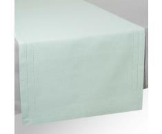 Camino de mesa de algodón verde jade L 150 cm