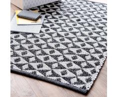 Alfombra de PVC negro/blanco 50 x 80 cm ILARIO