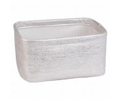 Cesta de tela plateada