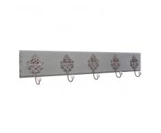 Perchero de pared con 5 ganchos Flor de lis