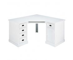 Escritorio esquinero con 1 puerta y 5 cajones de abeto blanco Newport