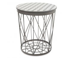 Mesa auxiliar de metal gris An. 36 cm TALY