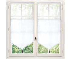 Cortina corta de algodón blanco 60 x 120 cm ELOISE