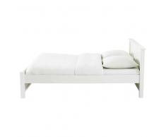 Cama 140 x 190 cm de madera blanca Princeton