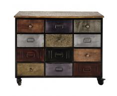 Mueble cajonera con ruedas de metal negro An. 109 cm Impala