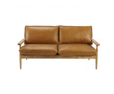 Banco de piel de vaquetilla camel L. 170 cm Harrow
