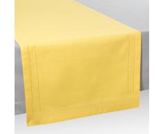 Camino de mesa de algodón amarillo L 150 cm