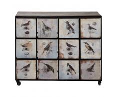 Cajonera con ruedas de metal y madera negra L 106 cm Volière
