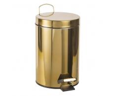 Papelera con pedal de metal dorado