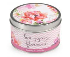 Vela perfumada aroma floral suave en tarro de metal D 8 cm